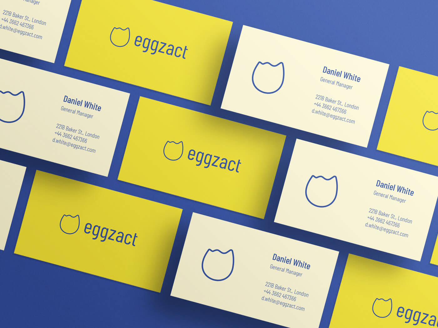 eggzact - Visual identity applied on business card