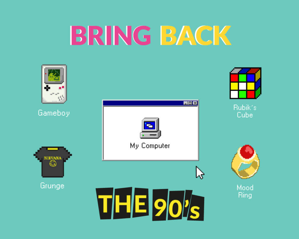 Through Decades Illustration - Bring Back the 90s