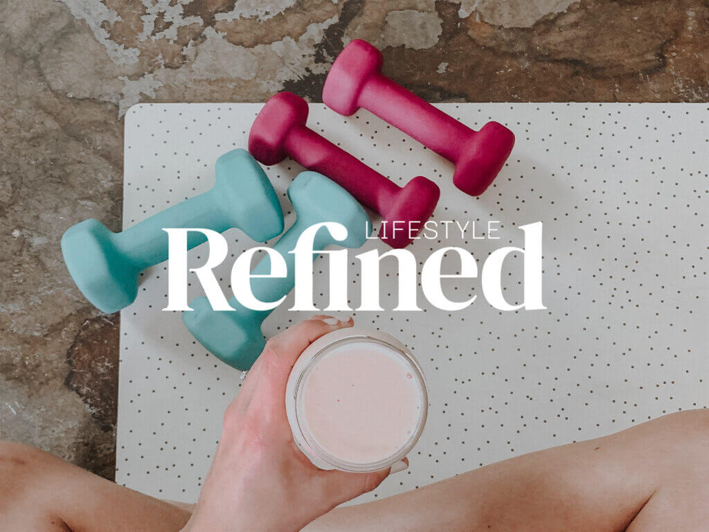 Refined Lifestyle - Logo applied on a fitness photo, fitness and nutrition brand