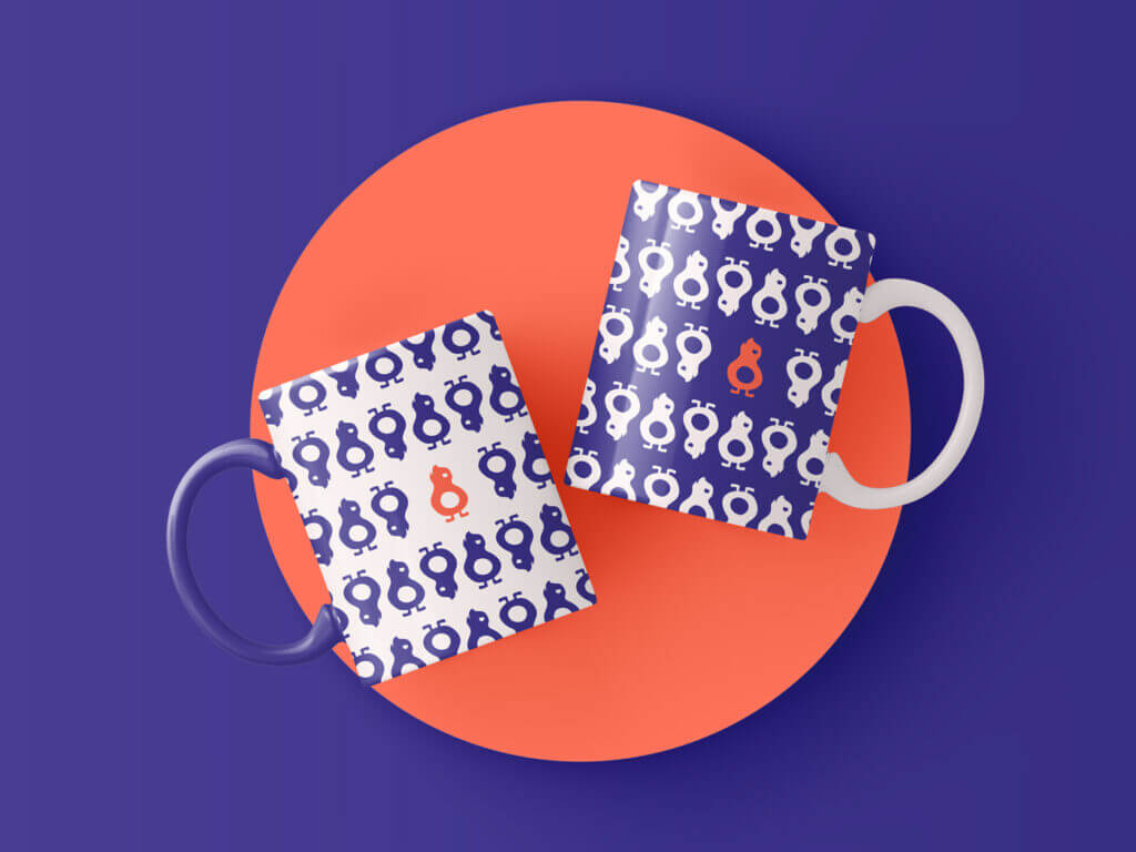 Bytes & Batches - Coffee mugs mock-up for a software development & mobile games company