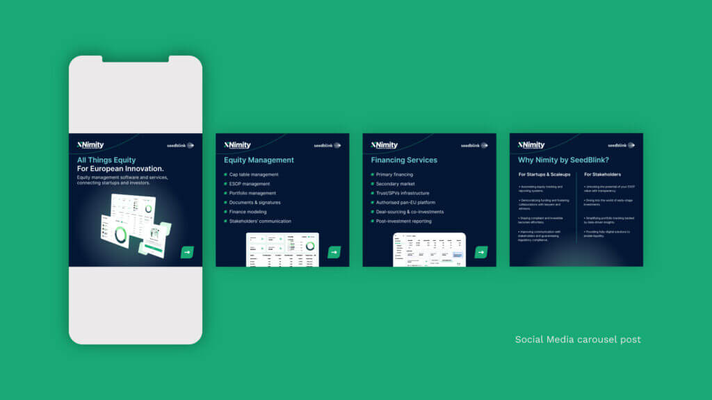 Nimity by SeedBlink - Carousel design for Social Media posts